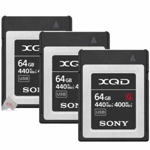 Three Pieces Sony 64GB G Series XQD Memory Card - Picture 1 of 3