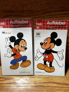 Vintage Disney Stickers Aufkleber Lot Of 2 Mickey’s German Made BSB NOS - Picture 1 of 5