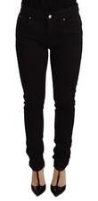DOLCE & GABBANA Jeans Cotton Stretch Black Skinny Denim Logo IT40/US6/S RRP $550