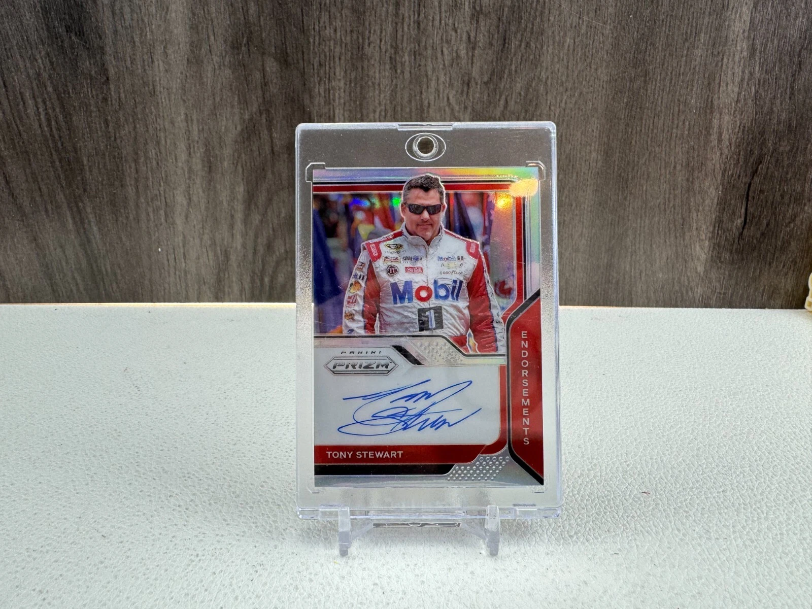 2019 Panini Prime Prizm Tony Stewart NASCAR Signed Autographed Silver Auto