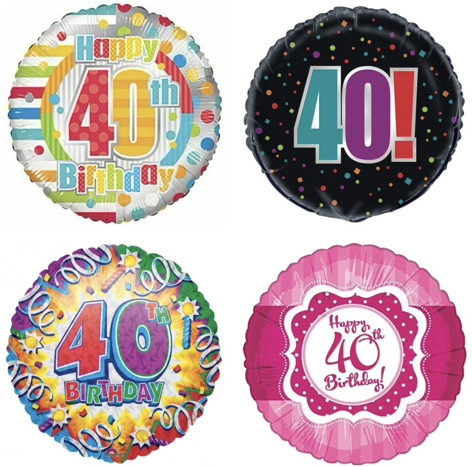 Фольгированные майларовые воздушные шары для вечеринки на день рождения 40th Birthday Milestone СОРОК 18 дюймов - Изображение 1 из 1
