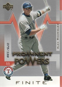 2003 Upper Deck Finite Baseball Gold #153 Alex Rodriguez PP /199 Texas Rangers