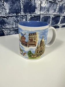 Souvenir PORCELAIN FRANCE PARIS COFFEE CUP MUG Blue International Eiffel Tower - Picture 1 of 10