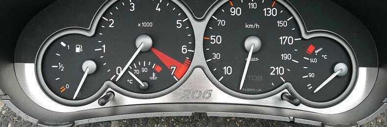 PEUGEOT 206 CC RC SW HDI GTI GT S16 QS XS WRC QUICKSILVER METER PLATE - Image 1 of 1