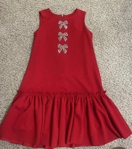 $190 Brand New Zoe Ltd Girls Red Dress Bow Detail Size 14 NWT - Picture 1 of 4