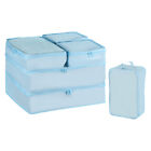 6Set Packing Cube Travel Storage Bags Waterproof Luggage Organizer Bag Blue