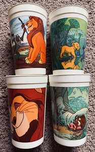 The Lion King Burger King Coca Cola Cups Vintage From The 90s Hungarian 4 Pcs - Picture 1 of 20