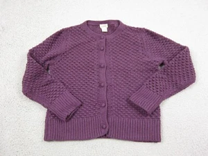 LL Bean Cardigan Womens Large Purple Wool Angora Knit Sweater Casual Ladies - Picture 1 of 10