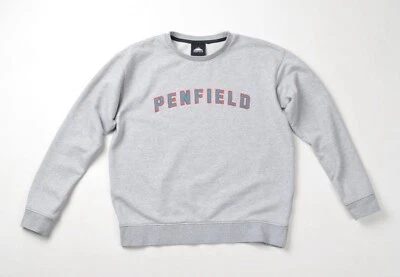 Penfield Crewneck Sweatshirt Grey Pullover Spell Out Stitched Retro Mens M Foto 1 de 4