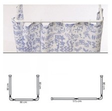 Bastone Asta Tenda Doccia Barra A U Tre Lati Angolare Bianca 80x80x80cm dfh