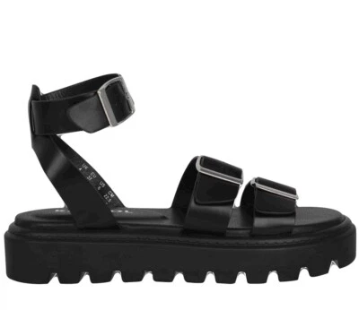 Kangol Women’s Black Chunky Sandals - Size 7UK EU40 (REFA16) - image 1 of 4