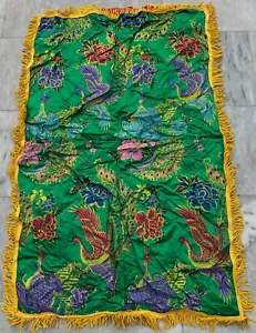 Vintage Chinese Silk Textile Tapestry with Pictorial Décor Wall Hanging 103x66cm - Picture 1 of 9