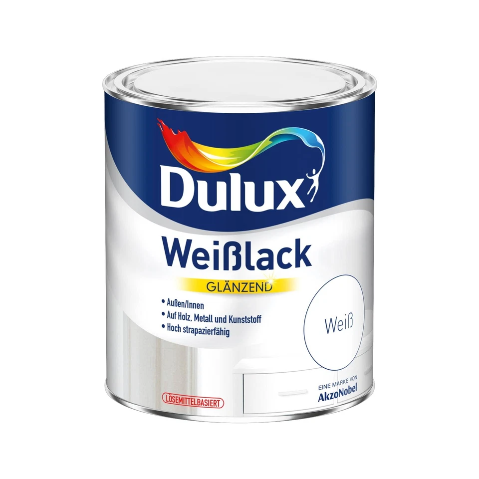 Dulux Weißlack Endlack Schlussanstrich Wetterschutz Universal Weiß Glanz 375 ml - Bild 1 von 1