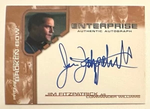 STAR TREK ALIENS OF ENTERPRISE :JIM FITZPATRICK as COMMANDER WILLIAMS AUTO CARD - Picture 1 of 2