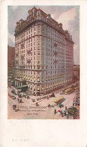 NUEVA YORK CIUDAD NYC NY HOTEL MANHATTAN 1910 POSTAL VINTAGE 061725 U - Imagen 1 de 2