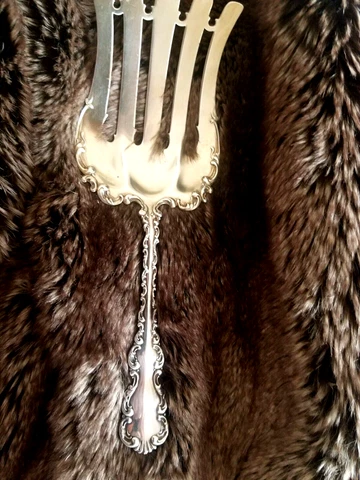 American Sterling Louis XV Pattern Asparagus Server by Whiting c.1890s Cover