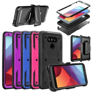 Protective Armor Defender Belt Clip Case Stand For LG G6 V30 V30+ V35 ThinQ - Picture 1 of 29