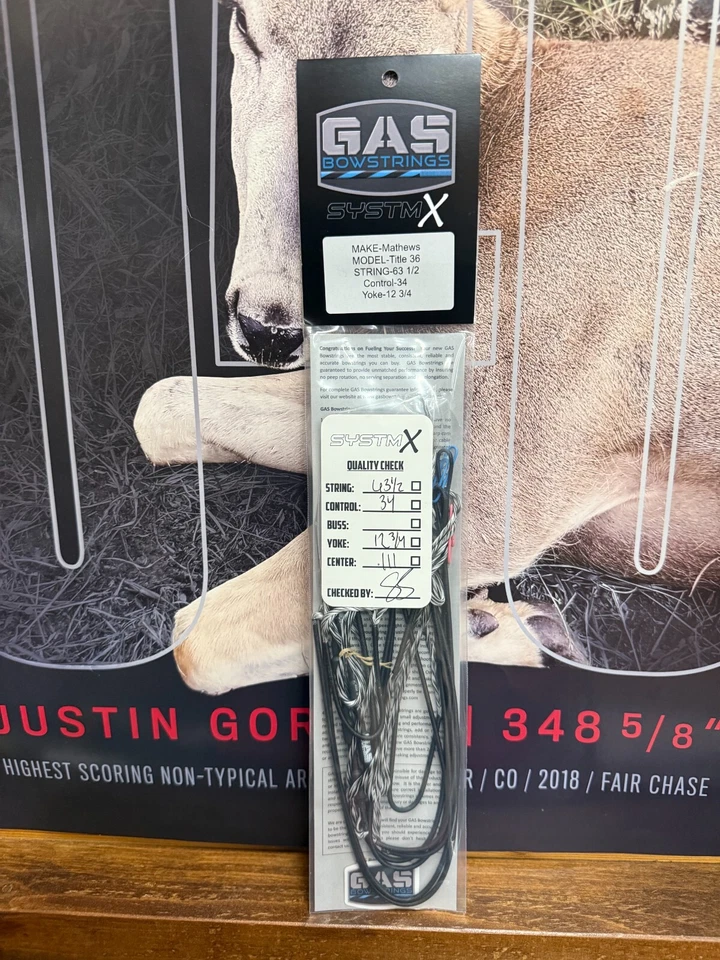 Gas Bowstrings Systm x Mathews title 36 Target Bow string Set System SPEED - Image 1 of 1