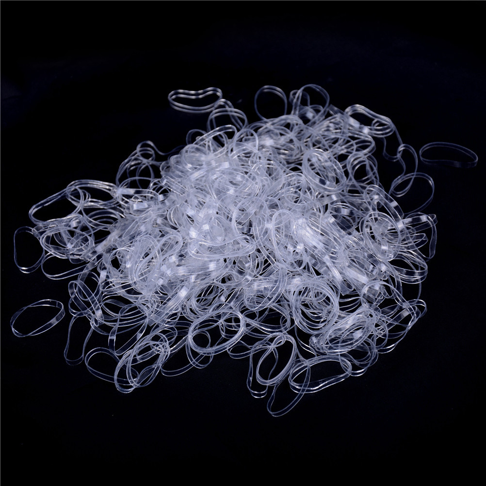 500pcs Clear Ponytail Holder Elastic Rubber Band Hair Ties Ropes RingsJO |  eBay