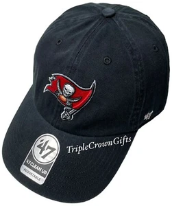 NFL Tampa Bay Buccaneers ('47 Brand) Clean Up Hat Adjustable Strap Black - Picture 1 of 5