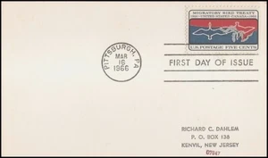 USA3 #1306 ADDR FIRST DAY CARD FDC Migratory Bird Treaty - Bild 1 von 1