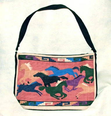 钱包 手提包 Turn em 宽松 马匹设计 棉帆布 13x19 拉链 — 第 1/2 张图片