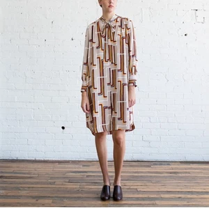 Rachel Comey Upland Dress 100% Silk Rainbow Print Tunic Shirt Dress Size 2 EUC  - Picture 1 of 24