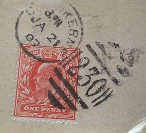 (GB-0171) GB 1907 SG 220 KEVII used 1d on paper =230=CREWKERNE cancel PMK - Picture 1 of 1