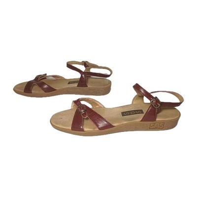 SAS Duo Women's Sandal Slingback Quarter Ankle Strap Leather US 8 Burgundy - Image 1 of 4