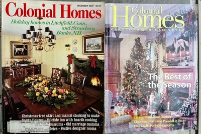 Set of 2 Vintage 1990, 1999 COLONIAL HOMES  Magazine Christmas Holiday Issues! - Image 1 of 4