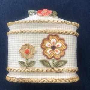Vintage 70s Groovy Flower Power Napkin Holder orange white yellow ***Rare*** - Picture 1 of 8