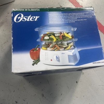 Oster 5711  Double-tiered 6.1 qt White Food Cooker & Steamer Inspire Collection - Image 1 of 4