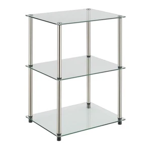 Convenience Concepts Designs2go Classic Glass Tall 3 Tier End Table - Picture 1 of 5