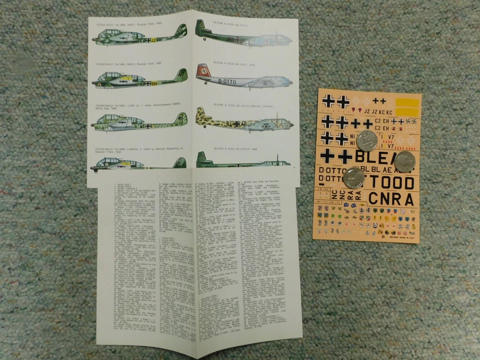Esci decals 1/72 Blohm Voss BV 141 Focke Wulf Fw 189A variants  J150 - Image 1 of 1