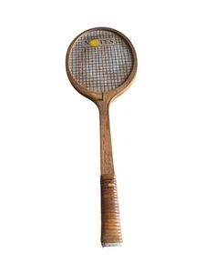 Vintage Wooden Tennis Racket Push Pin Wall Hanging Decor - Picture 1 of 5