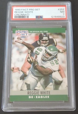 PSA 7 1990 FACT PRO SET CINCINNATI REGGIE WHITE #252 RARE L@@K - Image 1 of 2