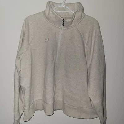 Sudadera Under Armour UA Rival polar media cremallera para mujer talla XL marfil pulóver Foto 1 de 4