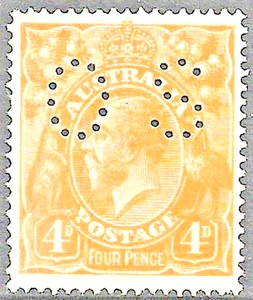 KGV Single Watermark 4d LEMON-YELLOW Perf OS fine unused MINT NO GUM - Rare! - Picture 1 of 2
