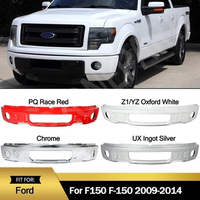 For 2009-2014 13 Ford F150 F-150 Pickup Steel Front Bumper Face Bar w/ Fog Hole Foto 1 de 4