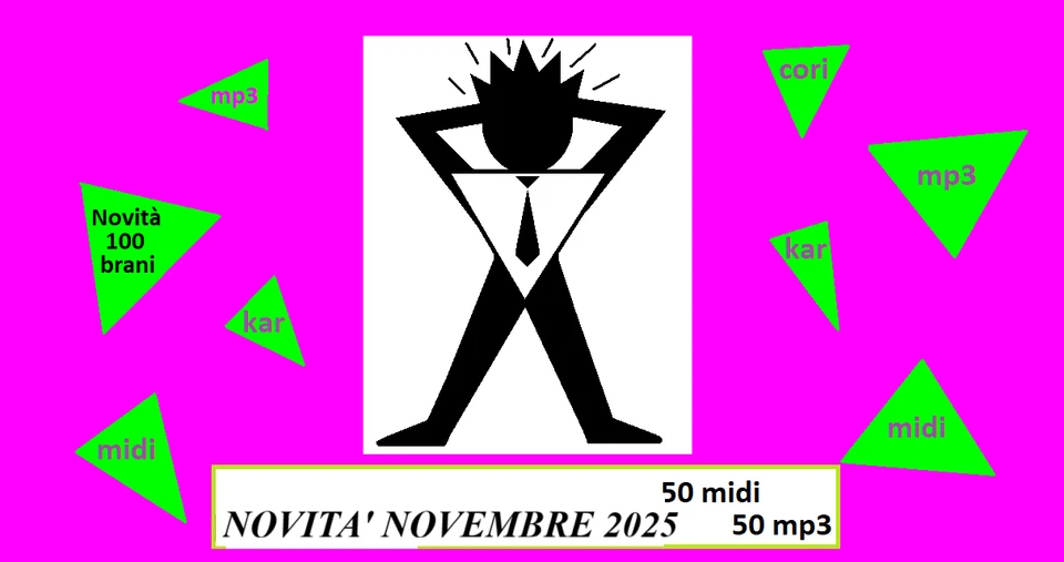100 Basi karaoke 50 mp3 + 50 MIDI Novembre 2025 - Immagine 1 di 1