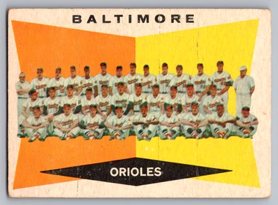 1960 TOPPS #494 BALTIMORE ORIOLES TEAM CARD W/BROOKS ROBINSON UNMARKED - Image 1 of 3
