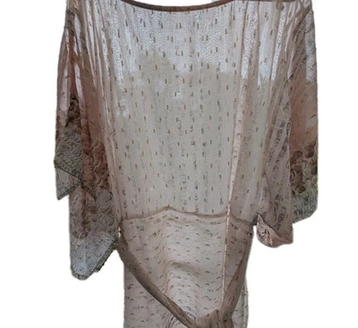 Fate & Becker Dress 8 Sheer Chiffon Autumn Oriental Sleeve Knee Length Boho - image 1 of 4