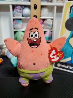 2004 Ty Beanie Babies x Spongebob SquarePants - Patrick Star Plush *WITH TAG* - Image 1 of 4