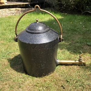 Antique A Kenrick And Sons Cast Iron Urn Kettle Pot 1800s Romany Water Boiler - Foto 1 di 17