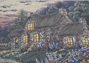 2 Needlepoint Kit English & Shepherd Cottages New Country Bucilla Janlynn Vtg - Picture 1 of 6