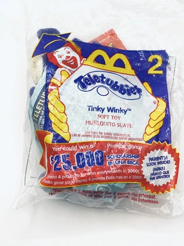 2000 McDonald's Soft Keychain Purple Teletubbie Tinky Winky, New Cover