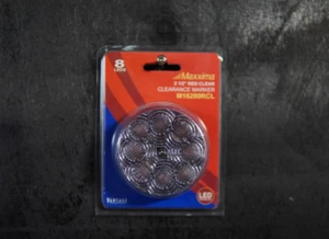 Maxxima M16280RCL 2.5'' LED Round Red Clear Lense Clearence Marker P2/P3 - Picture 1 of 4