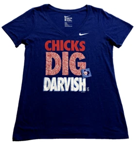 T-shirt maglietta The Nike Chicks Dig Darvish Rangers logo blu 2015 taglia large - Foto 1 di 5