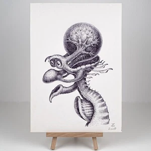 Alien character pen drawing concept art "Petxisys" Anatoly Borachuk - Picture 1 of 7