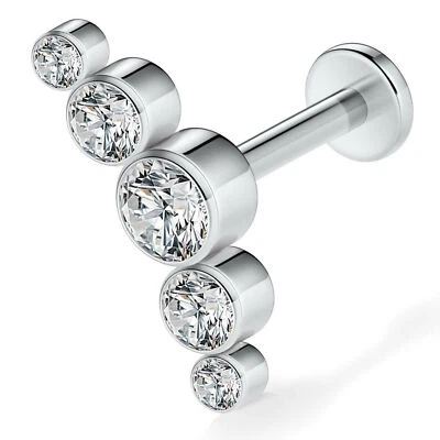 G23 Titanio Labret Tachuelas 16G Tachuelas Labiales Racimo Pendientes Piercing Joyería Foto 1 de 4